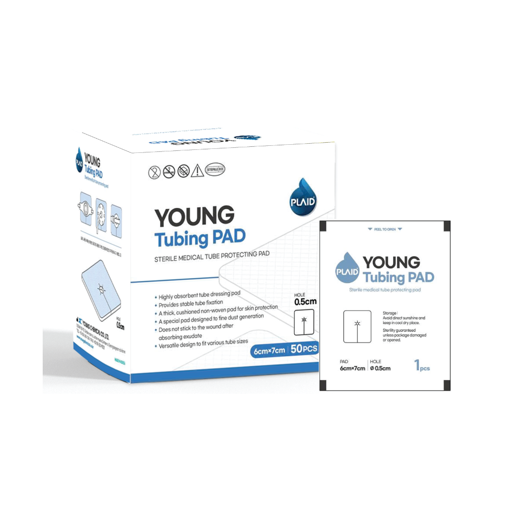 gạc cố định, hút dich và bảo vệ vùng da quanh ống thông